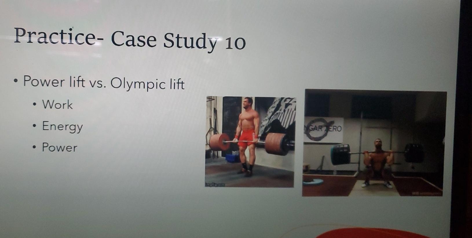 Solved Practice Case Study 10 Power lift vs. Olympic lift •