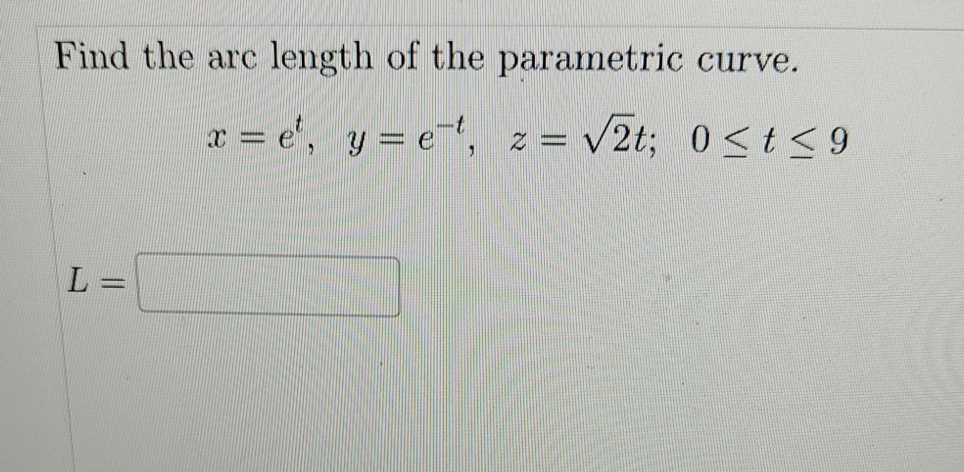 Solved Find The Arc Length Of The Parametric Curve. | Chegg.com