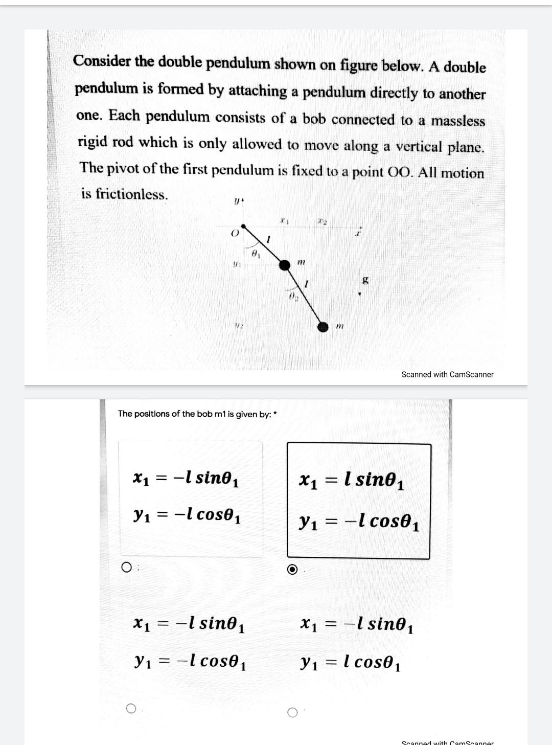 Solved Consider the double pendulum shown on figure below. A | Chegg.com