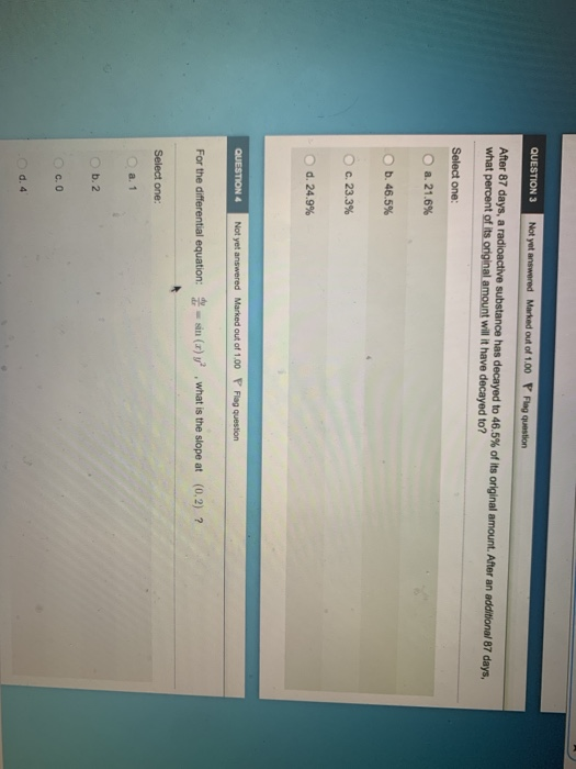 Solved QUESTION 3 Not yet answered Marked out of 1.00 P Flag | Chegg.com
