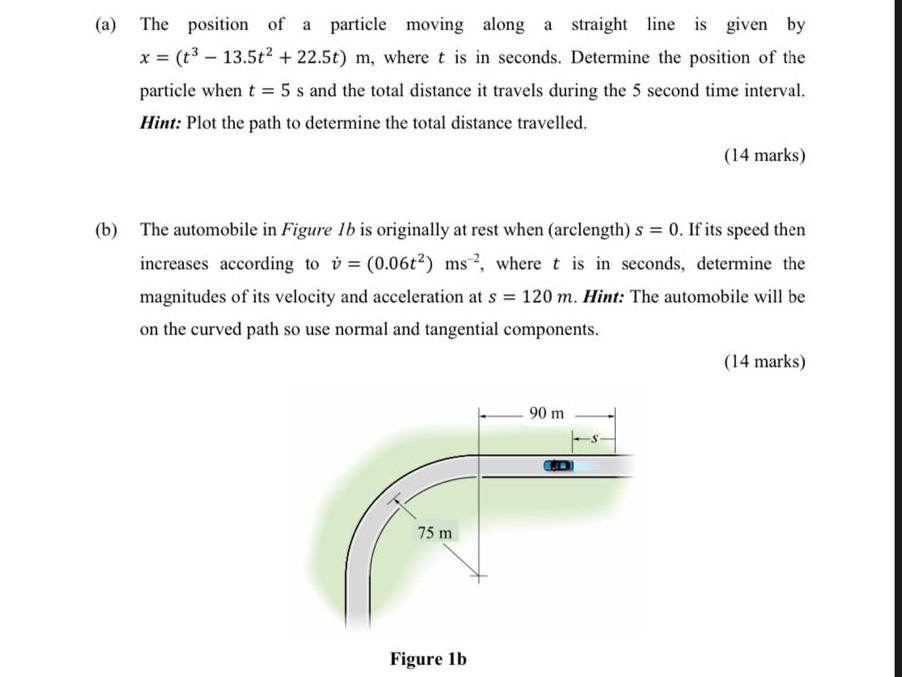 Solved (a) The Position Of A Particle Moving Along A | Chegg.com