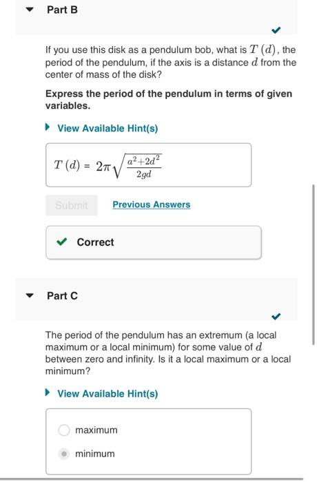 Solved A Solid Uniform Disk Of Mass M And Radius A May Be Chegg Com