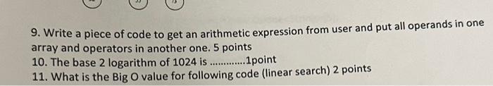 Solved 9. Write a piece of code to get an arithmetic | Chegg.com
