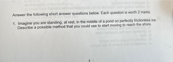 Solved Answer the following short answer questions below. | Chegg.com
