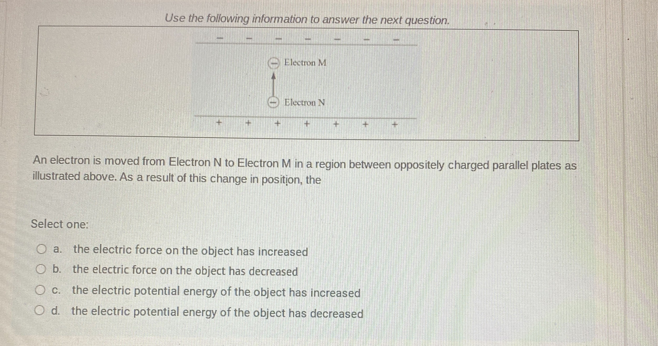 Solved Use the following information to answer the next | Chegg.com