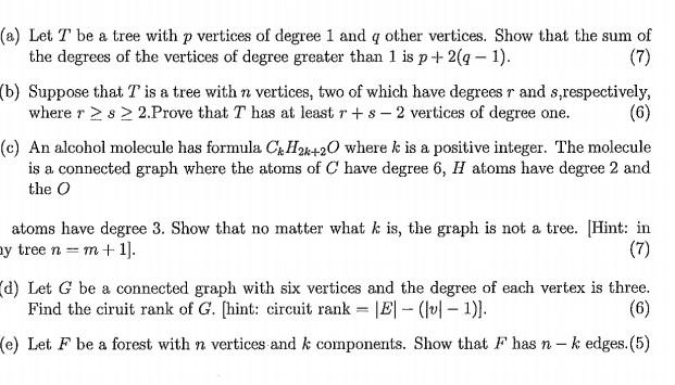 Solved (a) Let T Be A Tree With P Vertices Of Degree 1 And Q | Chegg.com