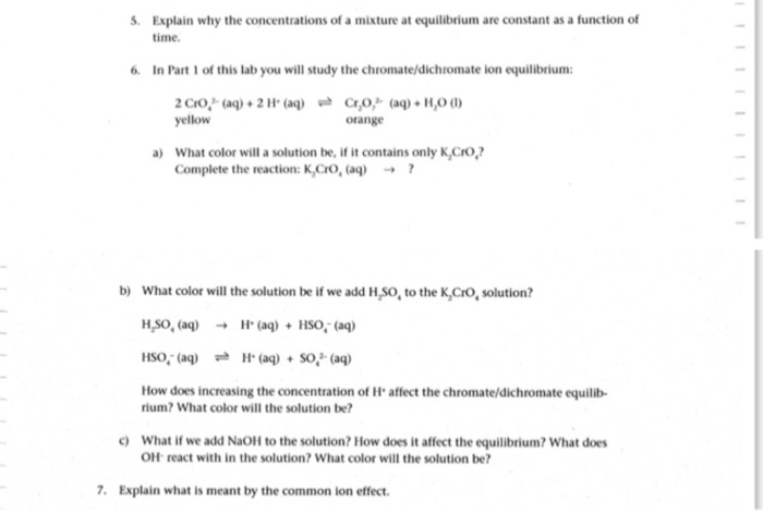 Solved 5. Explain Why The Concentrations Of A Mixture At 