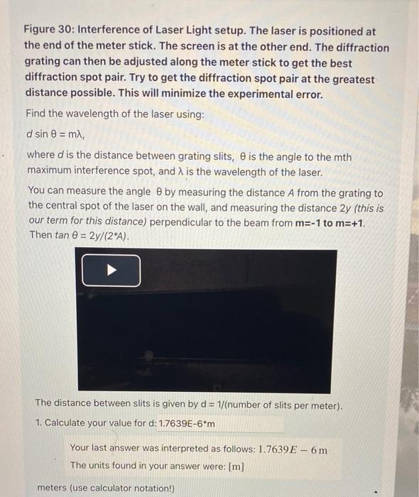 Solved Figure 30: Interference of Laser Light setup. The | Chegg.com