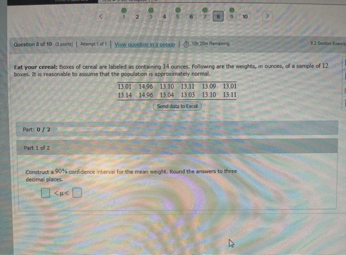 Solved 2 3 4 5 6 B 10 Question 8 of 10 points) Attempt 1 of | Chegg.com