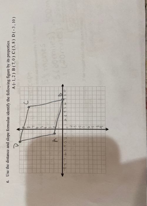 Solved 6. Use The Distance And Slope Formulas Identify The 