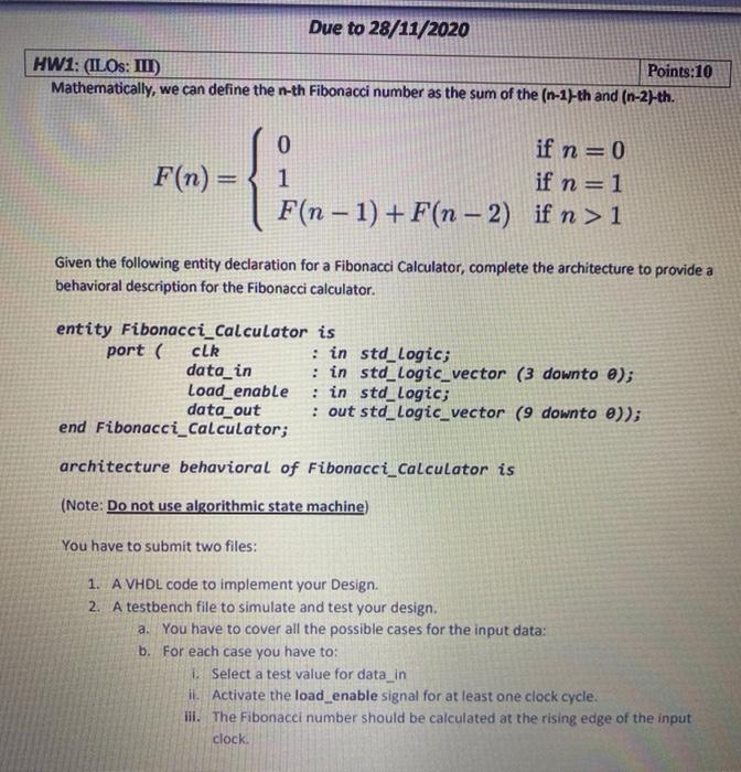 Due To 28 11 Hw1 Ilos Iii Points 10 Mathe Chegg Com