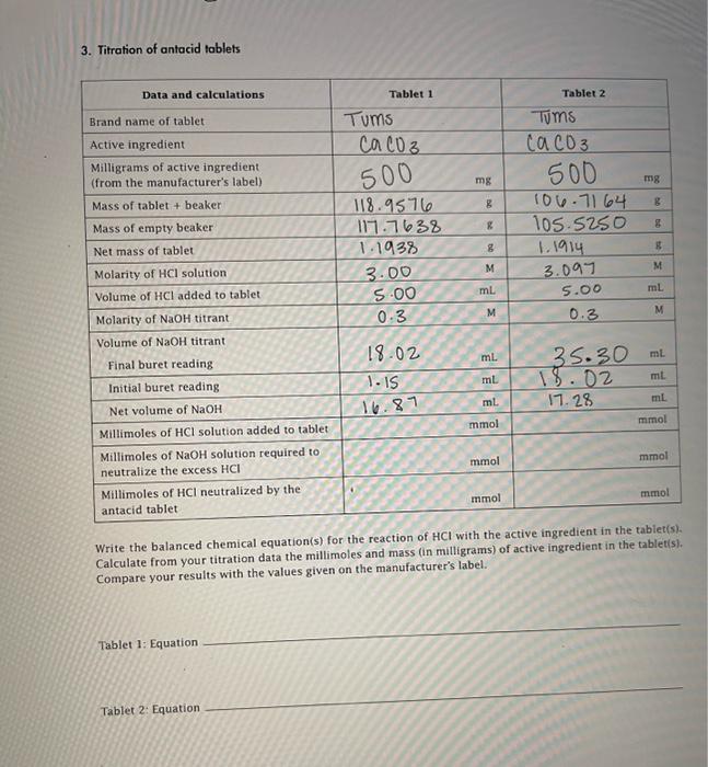 1. Standardization of NaOH with potassium | Chegg.com