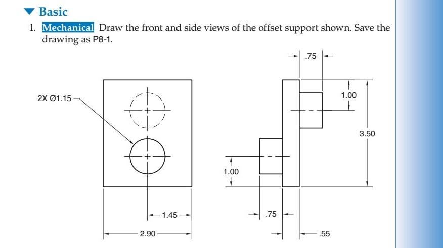 Solved 8. Piping Draw the views of the elbow shown. Save the | Chegg.com