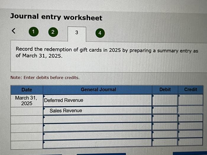 Solved Exercise 8-11 (Algo) Record gift card transactions | Chegg.com