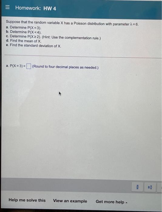 Solved Homework: HW 4 Suppose that the random variable X has | Chegg.com