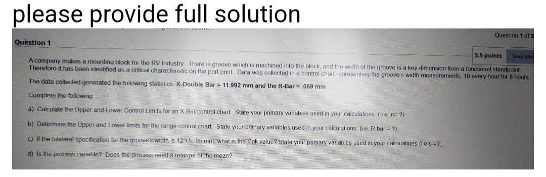 Solved please provide full solution Question 1 of 3 Question | Chegg.com