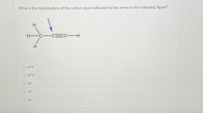 Solved What is the hybridization of the carbon atom | Chegg.com