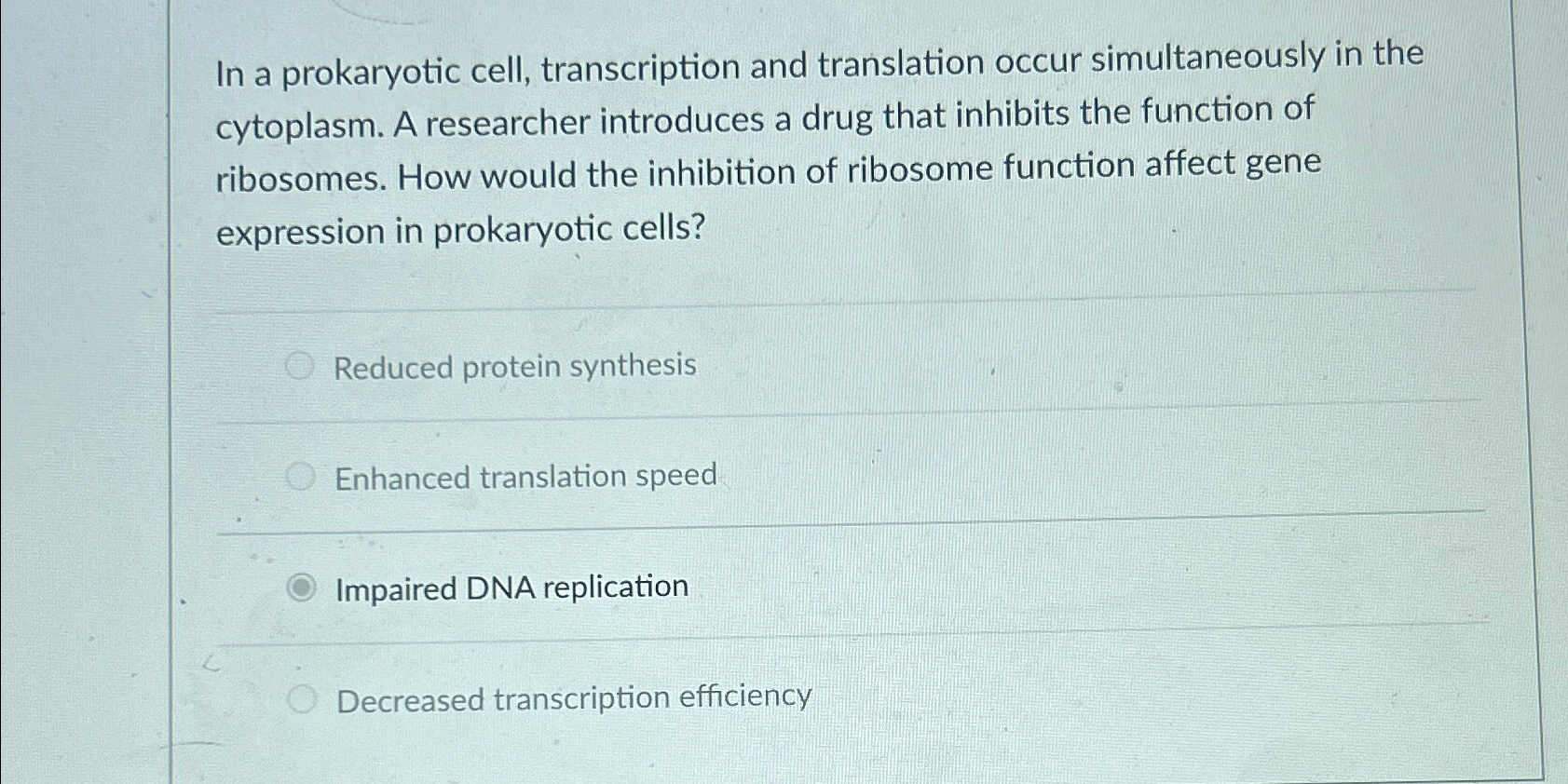 Solved In a prokaryotic cell, transcription and translation | Chegg.com