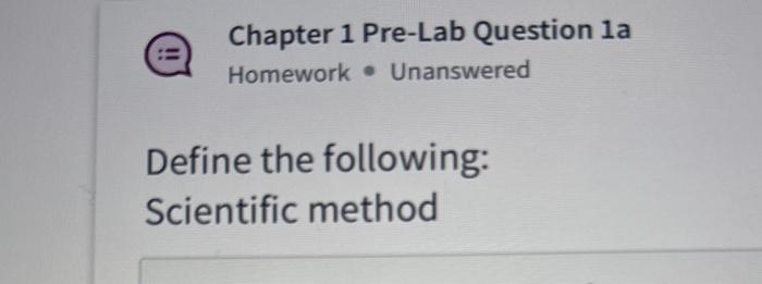 Chapter 1 Pre-Lab Question 1a Homework - Unanswered | Chegg.com