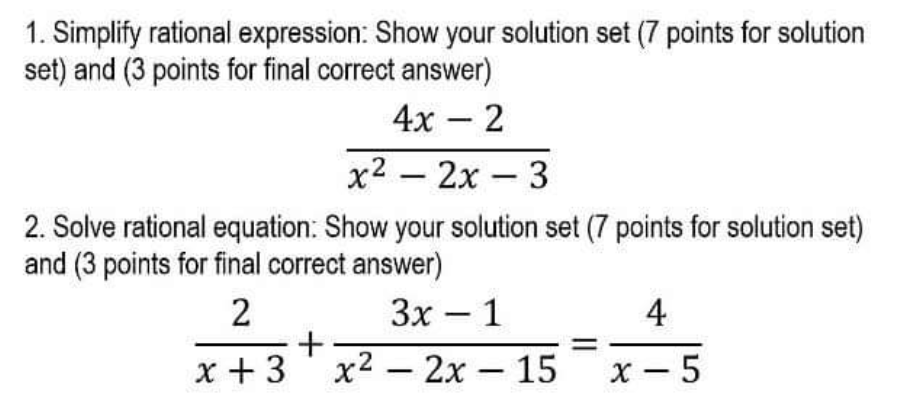 Solved 1. Simplify rational expression: Show your solution | Chegg.com