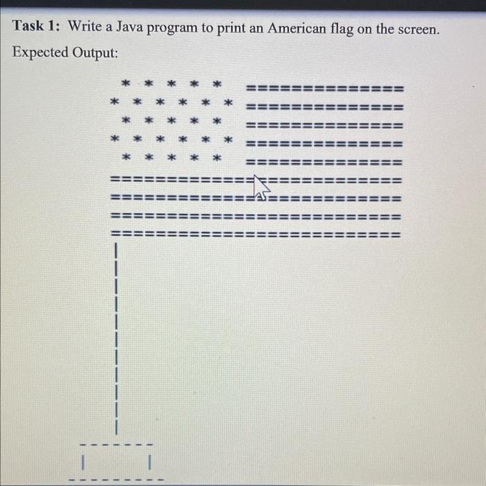 Solved Task 1: Write a Java program to print an American | Chegg.com