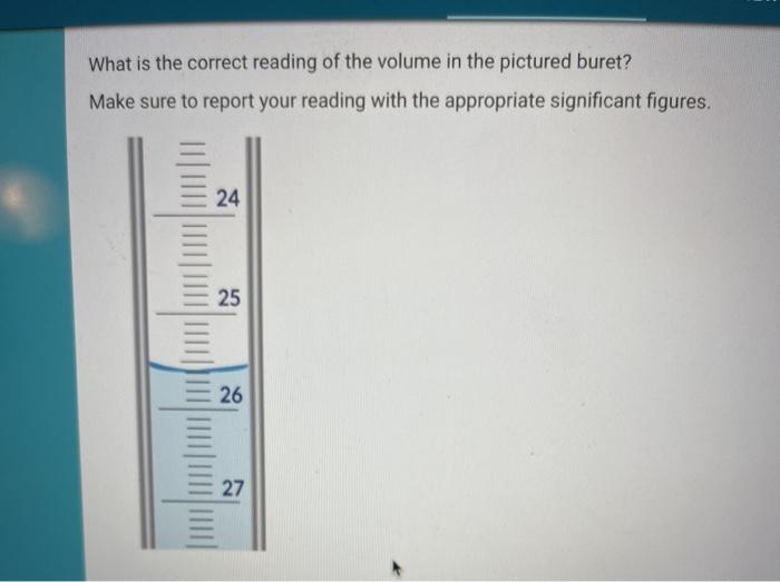 Solved What is the correct reading of the volume in the | Chegg.com