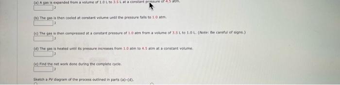 Solved find the work done by the gas during the following | Chegg.com