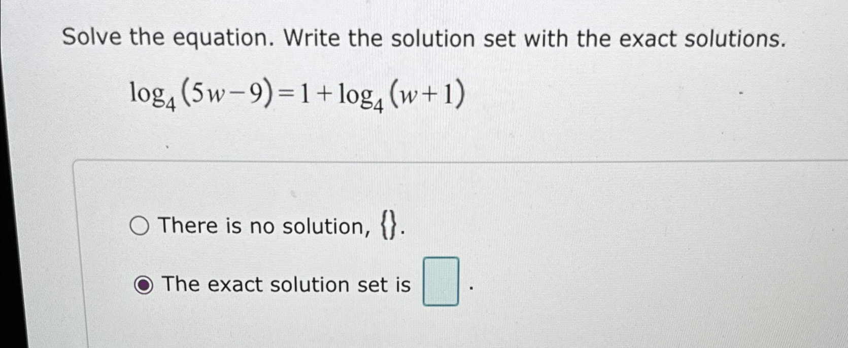 Solved Solve the equation. Write the solution set with the | Chegg.com