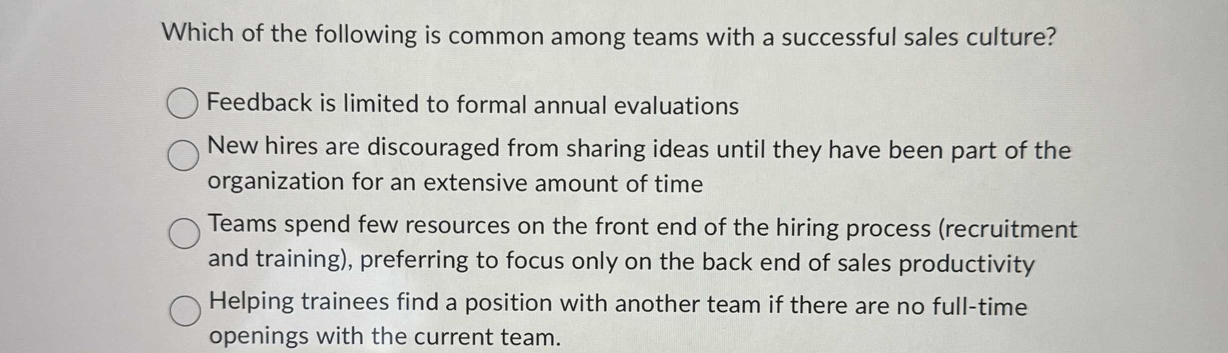 High Quality SOLUTION Which of the following is common among teams with ...