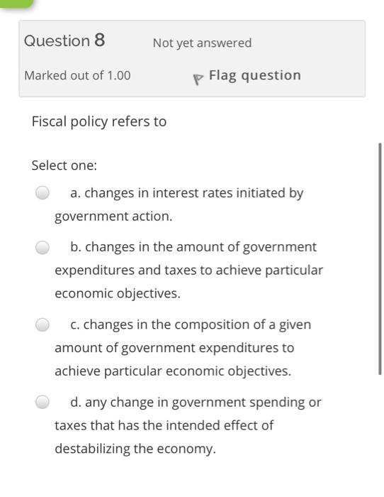 Solved Question 6 Not yet answered Marked out of 1.00 p Flag | Chegg.com
