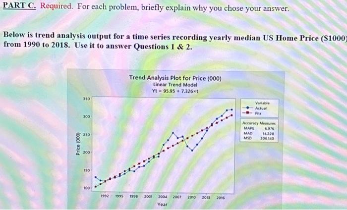 Solved Below is trend analysis output for a time series | Chegg.com