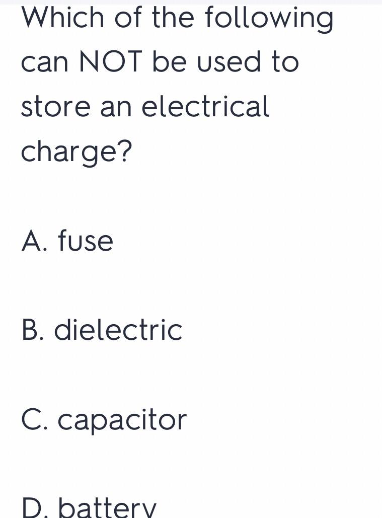 Solved Which of the following can NOT be used to store an | Chegg.com
