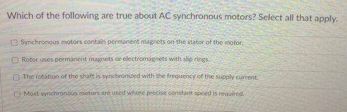 Solved Which of the following are true about electric | Chegg.com