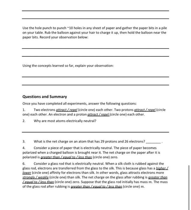 Solved Objectives - Learn about static electric charge and | Chegg.com