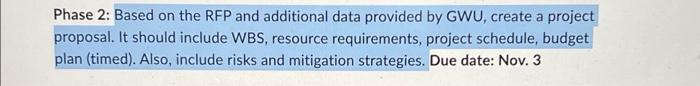 Solved Phase 2: Based on the RFP and additional data | Chegg.com