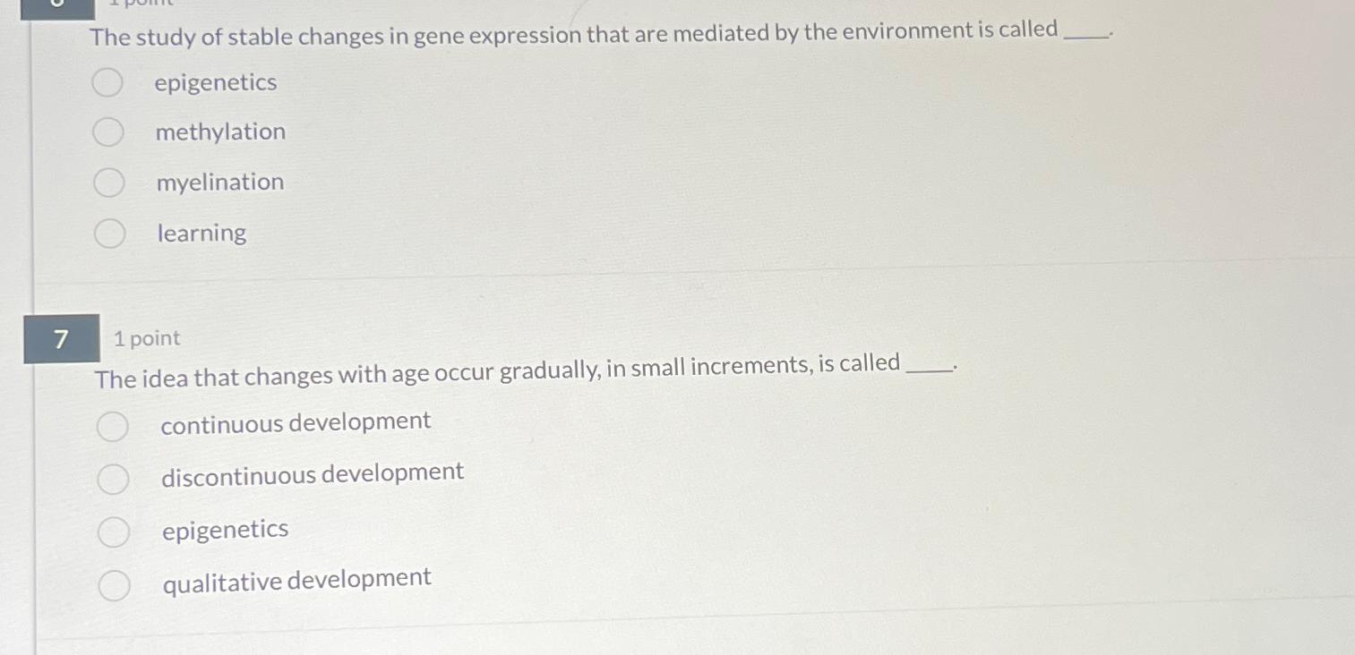 Solved The study of stable changes in gene expression that | Chegg.com