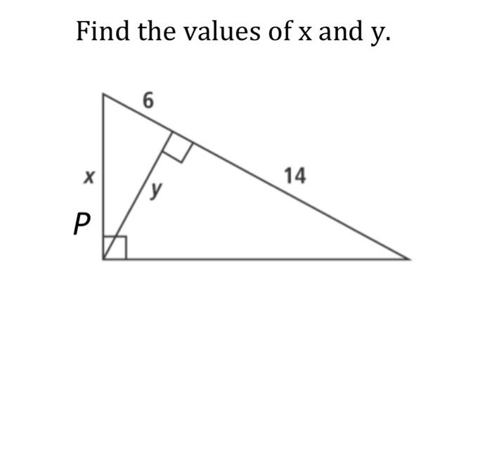 Find the values of \( x \) and \( y \).