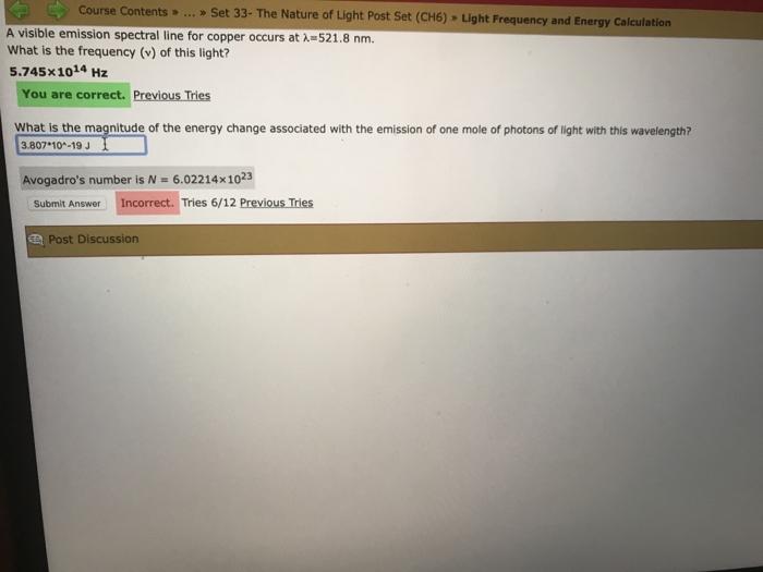 Solved Course Contents > ... Set 33- The Nature of Light | Chegg.com