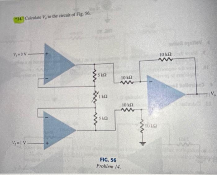 Solved 714. Calculate Ve in the circuit of Fig. 56 . Problem | Chegg.com