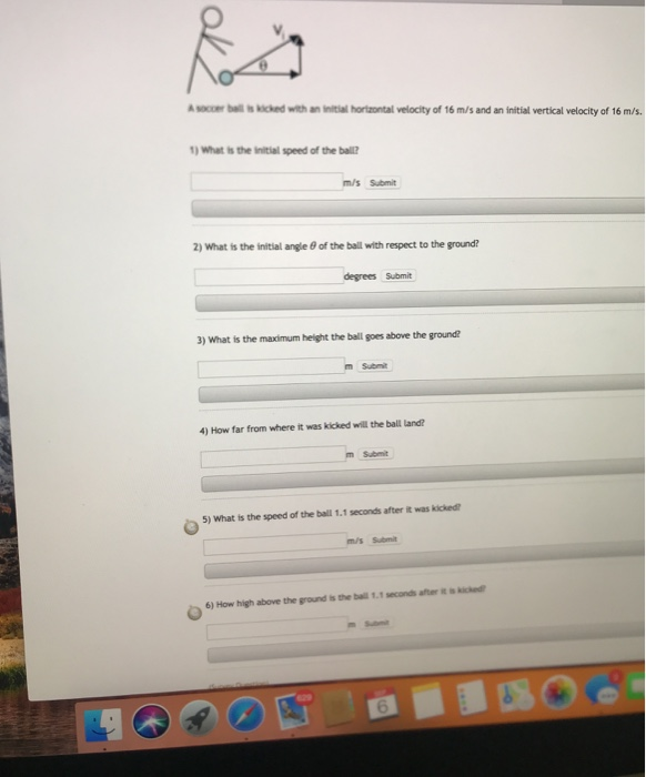 Solved A soccer ball is kicked with an initial horizontal