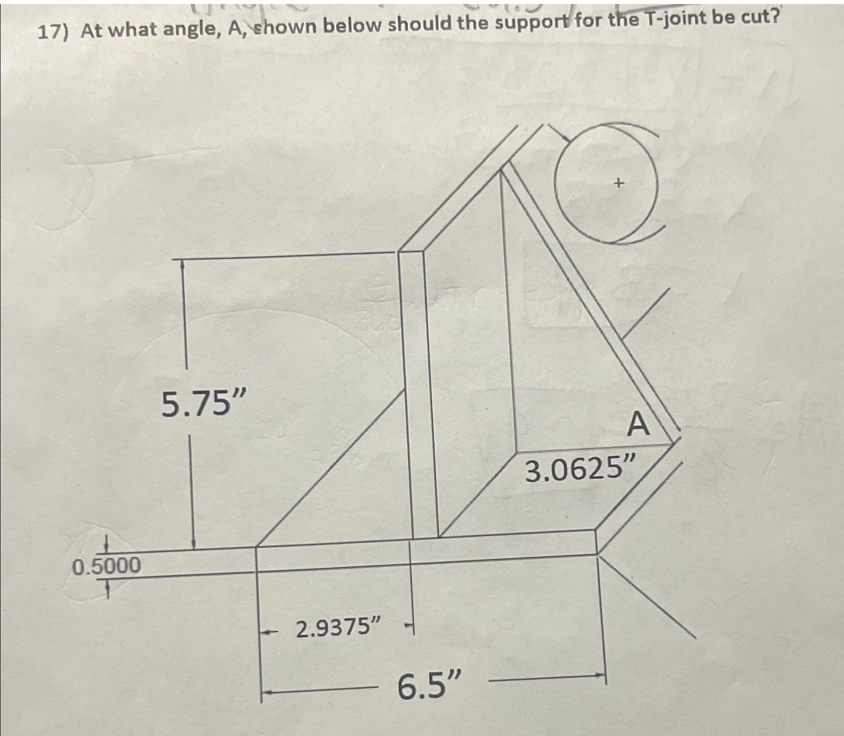 At what angle, A, ﻿shown below should the support for | Chegg.com