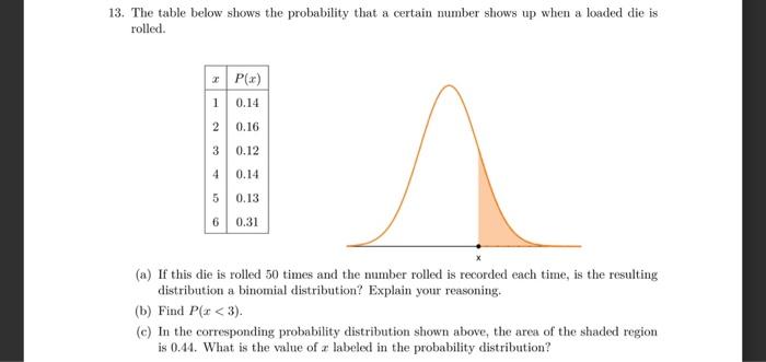 Solved 13. The table below shows the probability that a | Chegg.com