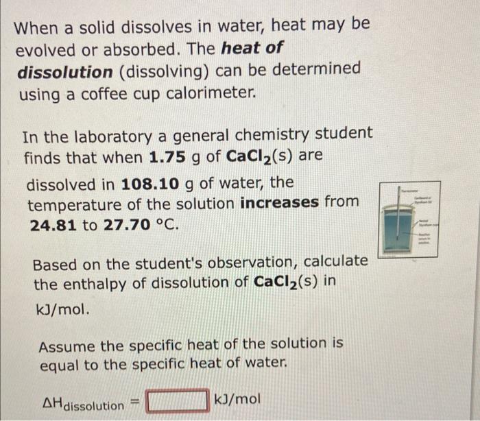 heat of dissolution experiment