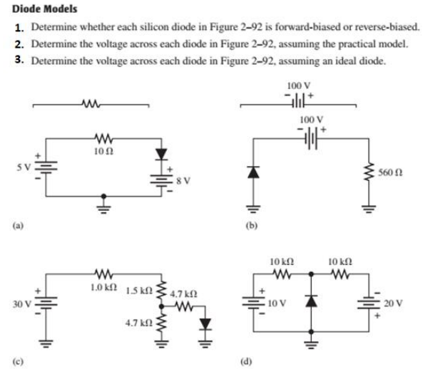 Solved Diode ModelsDetermine Whether Each Silicon Diode In | Chegg.com