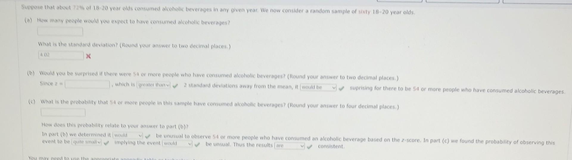 Solved Suppose that about 724h of 18-20 yeat olds consumed | Chegg.com