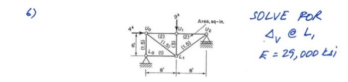 SOLVE ROR \( \Delta_{v} \) e L, \[ E=29,000 \mathrm{ksi} \]