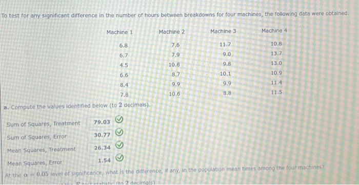 Solved To test for any significant difference in the number | Chegg.com