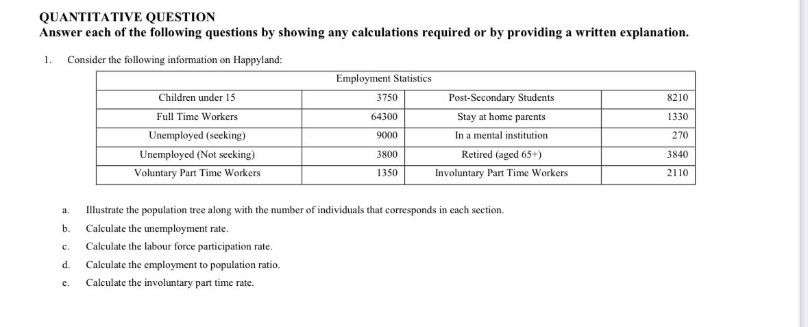 Solved QUANTITATIVE QUESTIONAnswer each of the following | Chegg.com