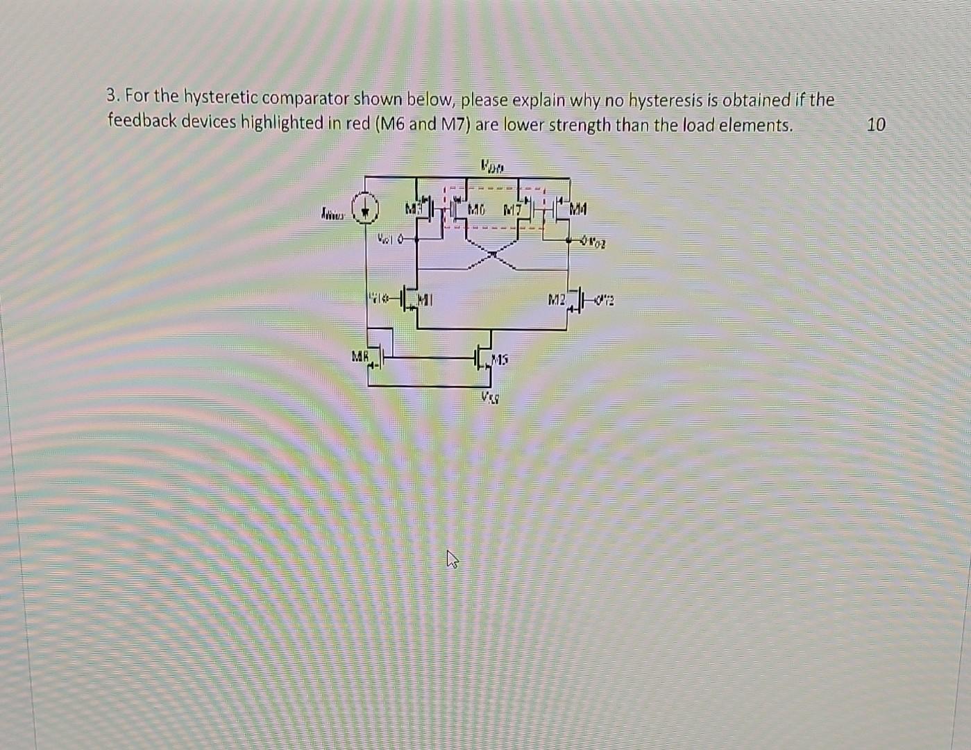 Solved 3. For the hysteretic comparator shown below, please | Chegg.com