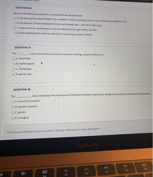 Solved Status: QUESTION 46 Which of the following statements | Chegg.com